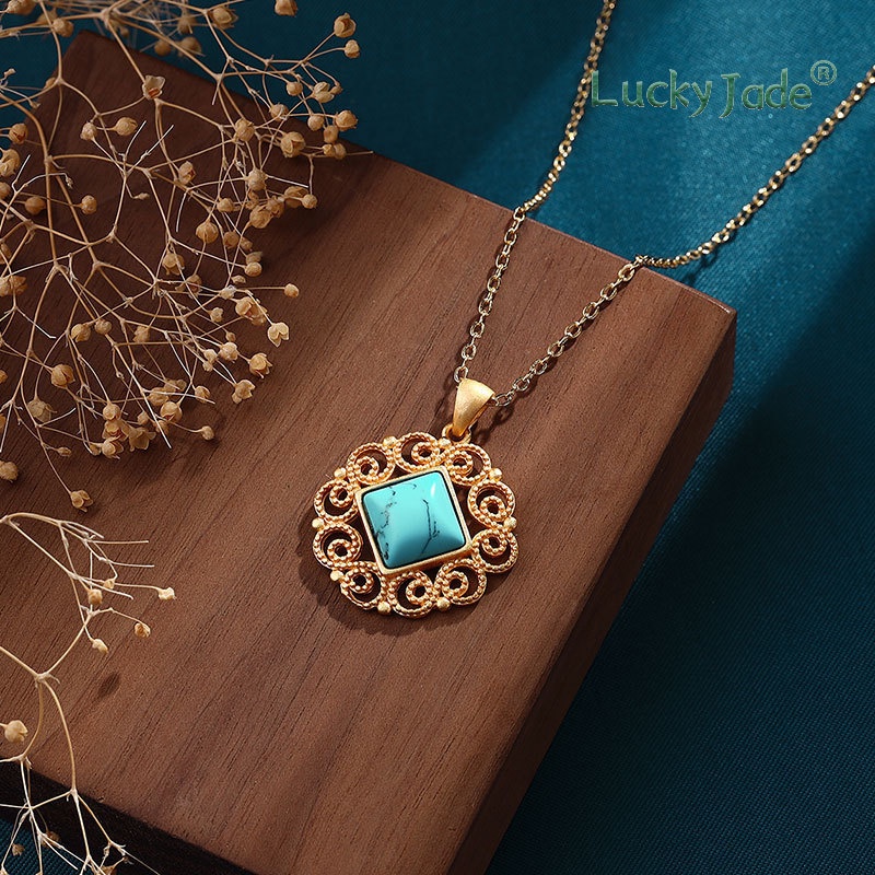 Vòng cổ Mạ Vàng 18K Đính Đá Ngọc Bích Trắng Phong Cách Cổ Điển Thời Trang Cho Nữ