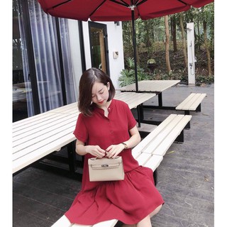 Đầm váy freesize đỏ đuôi cá cổ trụ