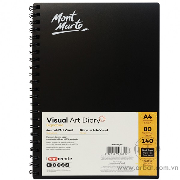 [ARBAT] Sổ vẽ sketchbook Mont Marte Visual Art Diary