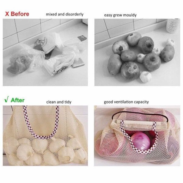 TÚI LƯỚI TREO TƯỜNG ĐỰNG ĐỒ ĐA NĂNG NHÀ BẾP GIỎ ĐỰNG HÀNH TỎI ĐỒ KHÔ ĐA NĂNG