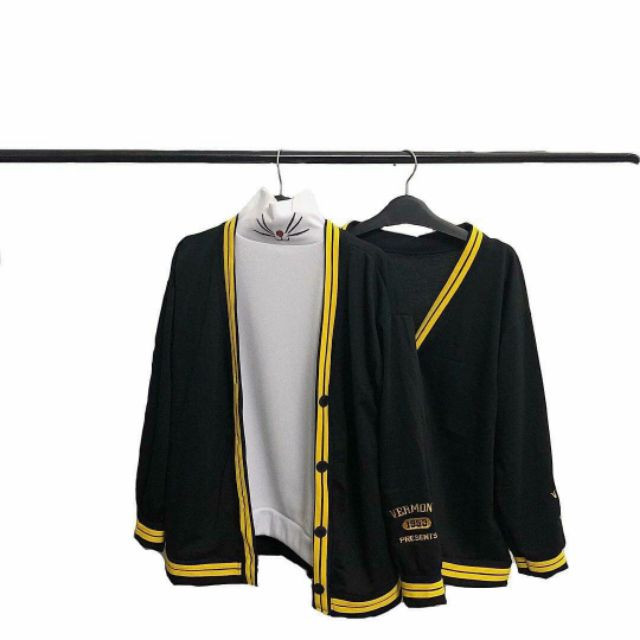 [ Mã FAMAYWA2 giảm 10K đơn 50K] ÁO KHOÁC CARDIGAN đen thêu tay ULZZANG