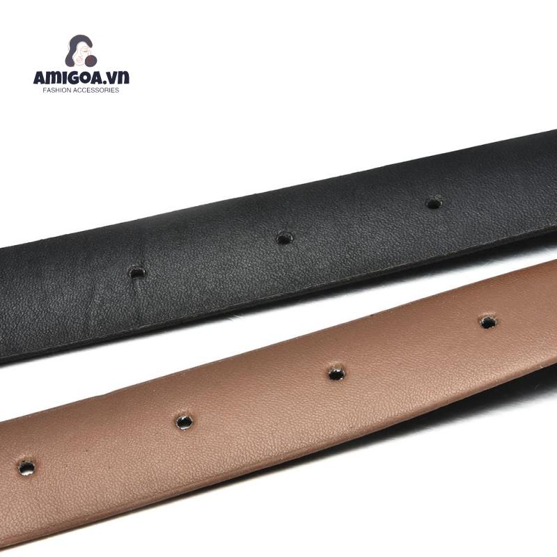 Thắt Lưng Khóa Tròn Bằng Kim Loại Đơn Giản Cho Nữ