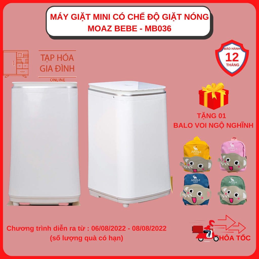 Máy giặt mini cao cấp có chế độ giặt nóng moaz bébé mb-036 bảo hành 12 tháng chính hãng
