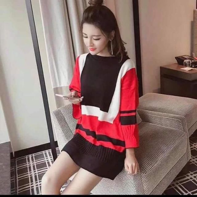 Đầm len quảng châu ( hàng y hình 100% )