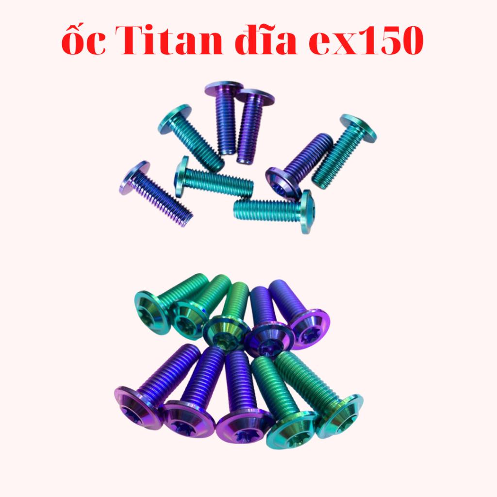 ốc titan gắn đĩa trước sau xe exciter 150 2 màu lục bảo tím hàng chất lượng cao cuongtoshiro