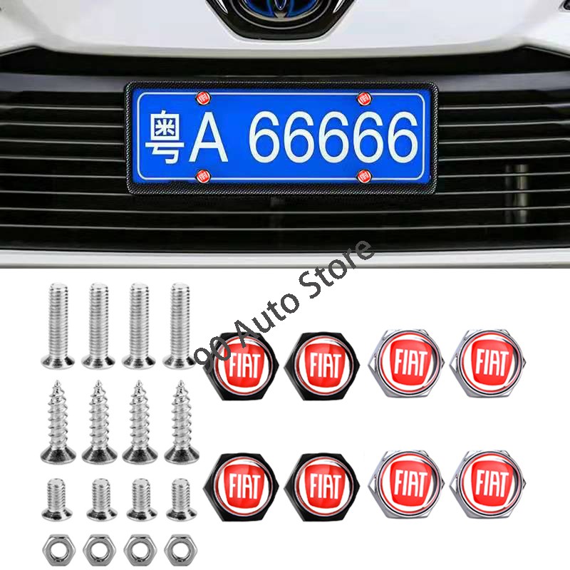 UNO PALIO Bộ 4 Ốc Vít Gắn Biển Số Xe Hơi Fiat 124 Aegea Dobio