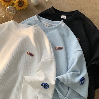 [RẺ VÔ ĐỊCH] Áo Thun Chất Tổ Ong Tay Ngắn Dáng Rộng Thời Trang Mùa Hè Đơn Giản Dễ Phối Đồ Cho Nam Nữ XT1687