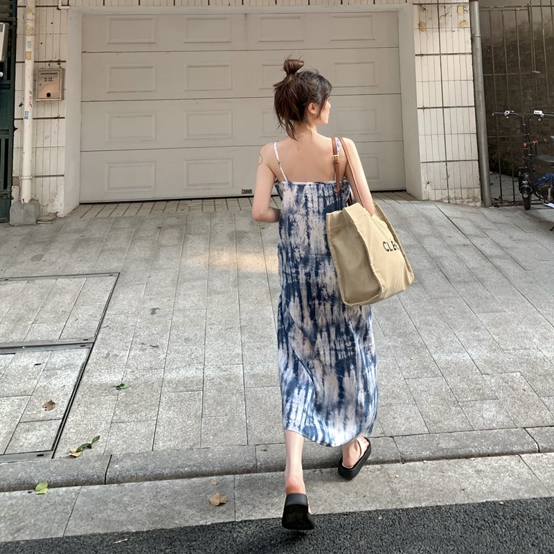 Đầm Maxi Sát Nách Dáng Rộng Màu Nhuộm Thời Trang Mùa Hè Cho Nữ