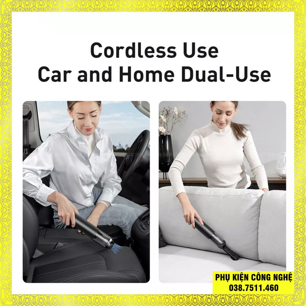 Máy hút bụi cầm tay 135W Baseus A3 Car Vacuum Cleaner 15000PA - Máy hút bụi ô tô không dây