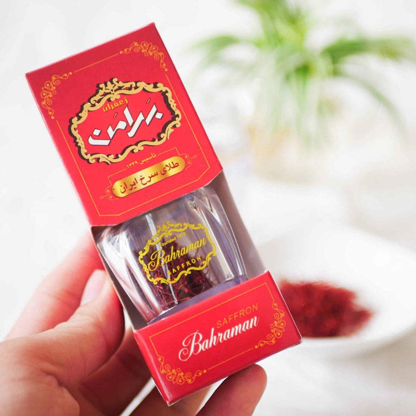 Combo Nhụy Hoa Nghệ Tây Saffron Bahraman 1 Gram/hộp + hoa cúc và hoa nhài 8gram/lọ