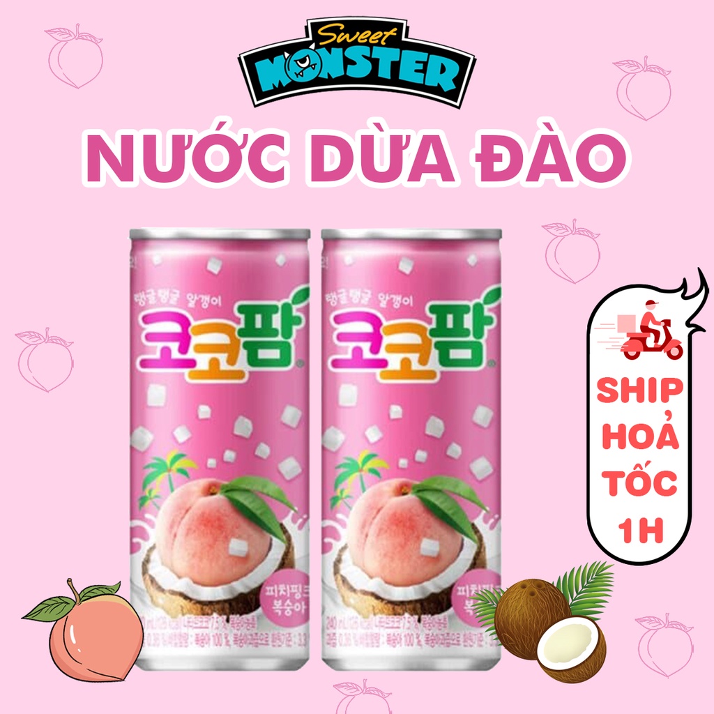 Nước uống dừa đào Hàn Quốc, nước trái cây thanh mát 250ml - 10124
