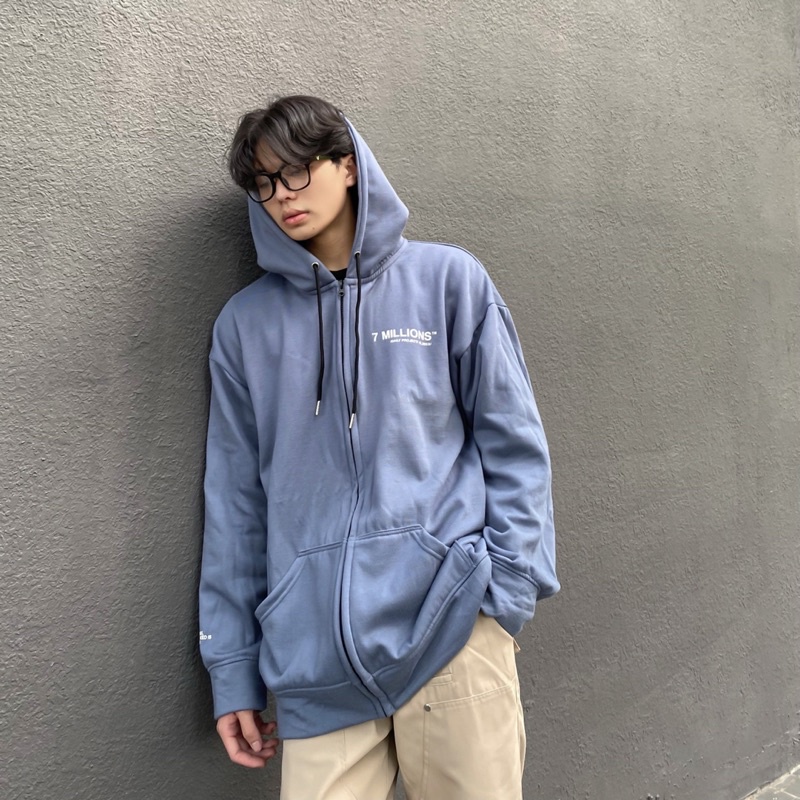 Áo khoác Hoodie Zip 7millions / Màu xanh / Unisex | BigBuy360 - bigbuy360.vn