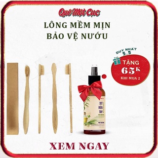 Bàn chải răng tre [RẺ SẬP SÀN], sợi tre siêu mềm, bảo vệ nướu tối đa QUÊ MỘT CỤC