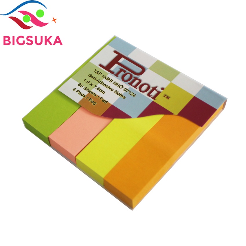 Giấy Note ghi chú 4 màu giấy Pronoti - Note tiện dụng BIGSUKA