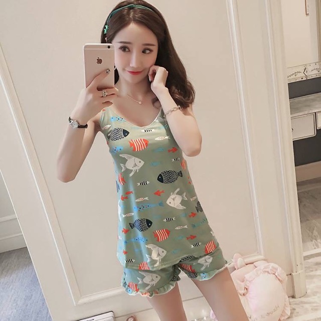 Set thun 2 dây có lót ngực . Túi Zip cao cấp