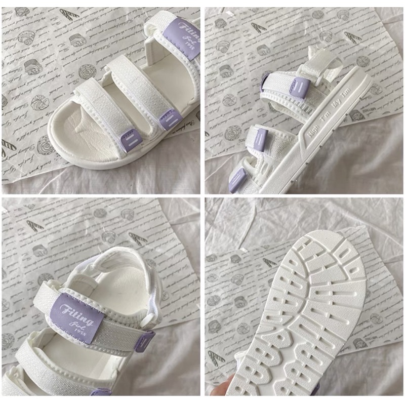 Sandal Fiting ulzzang - Dép Quai Hậu 3 quai ngang đế nhẹ phối màu unisex Nam nữ đi học shop Chuoi_Store