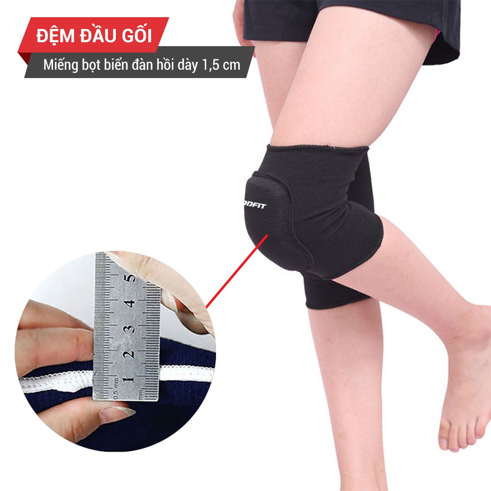 Bó gối thể thao, băng đầu gối GoodFit co giãn 4 chiều GF517K hỗ trợ đầu gối chơi thể thao tập gym - CHÍNH HÃNG