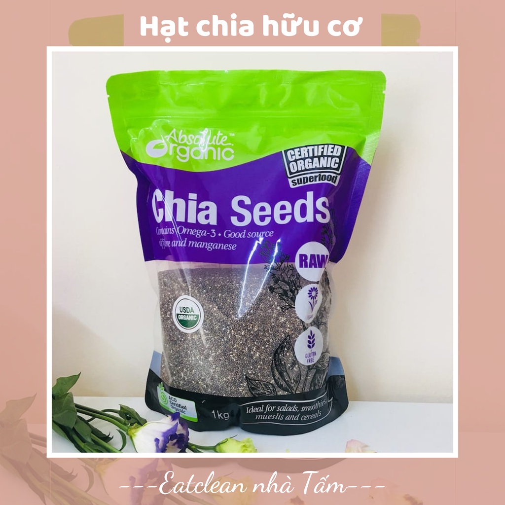 Hạt Chia đen hữu cơ nhập Úc túi tím 250gr eatclean eat clean