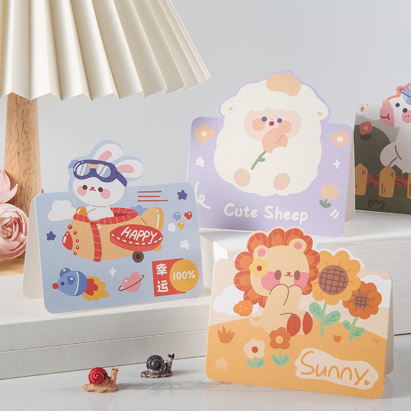 Thiệp chúc mừng sinh nhật quà tặng happy birthday 5 mẫu DABU hình con vật hoạt hình dễ thương cute