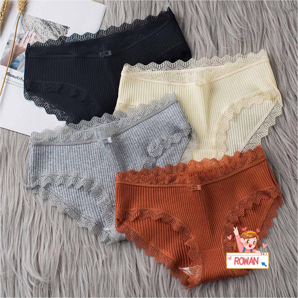 Quần Lót Cotton Mềm Mại Không Đường May Viền Ren Gợi Cảm