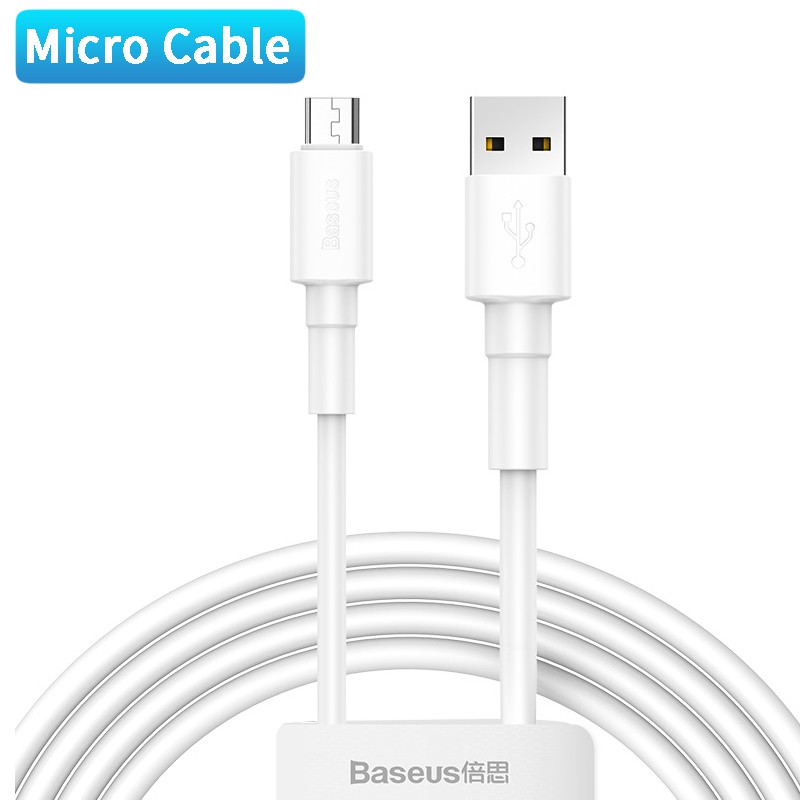 Dây cáp Baseus dẹt cổng Micro USB hỗ trợ sạc nhanh cho Android Samsung A8 A7 2018