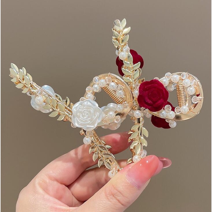 Kẹp Tóc Gấp Hình Nơ Ngọt Ngào Phong Cách Hàn Quốc