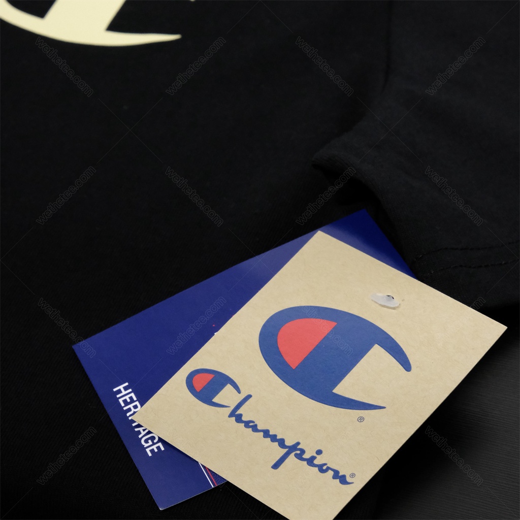 Áo Champion Heritage Contour Floral C Screen Print Logo, Black