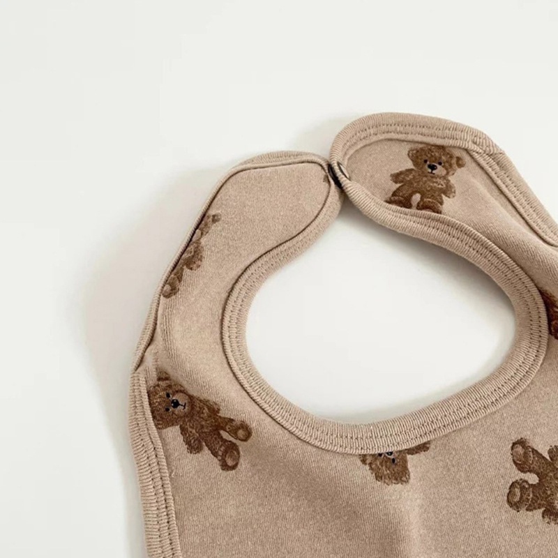 Yếm Ăn Mềm Mại In Hình Gấu Đáng Yêu Cho Bé 0-5 Tuổi