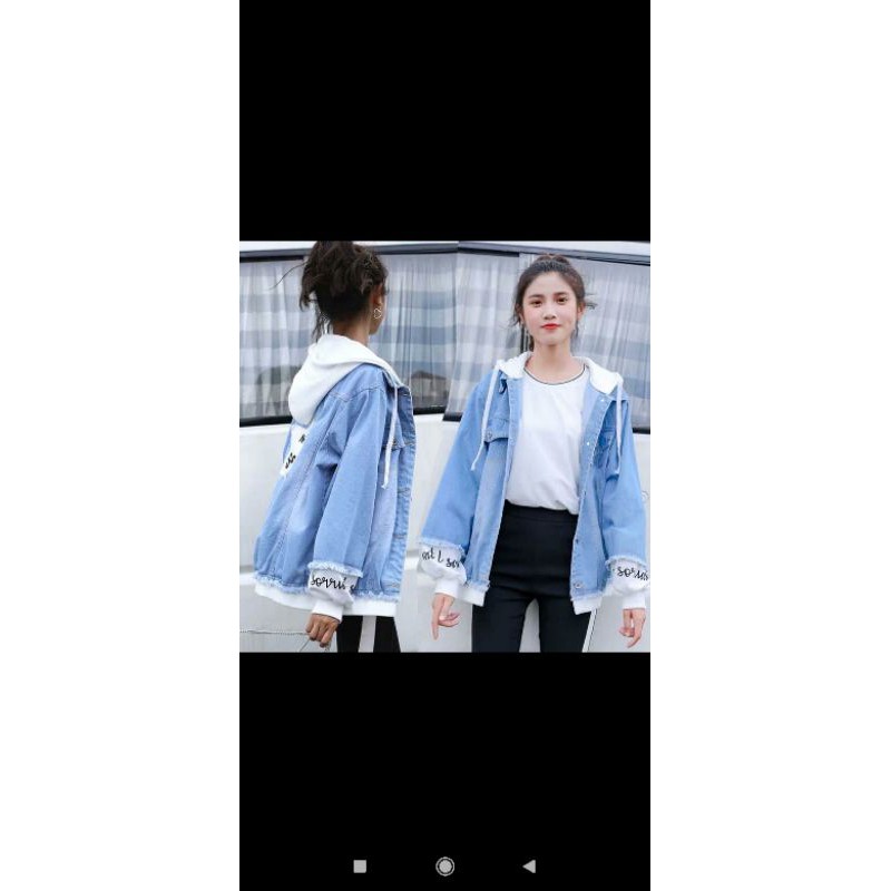 [VIP] Áo khoác jean nữ có mũ sau thời trang cao cấp có túi trong Si1156 - nón đôi | BigBuy360 - bigbuy360.vn