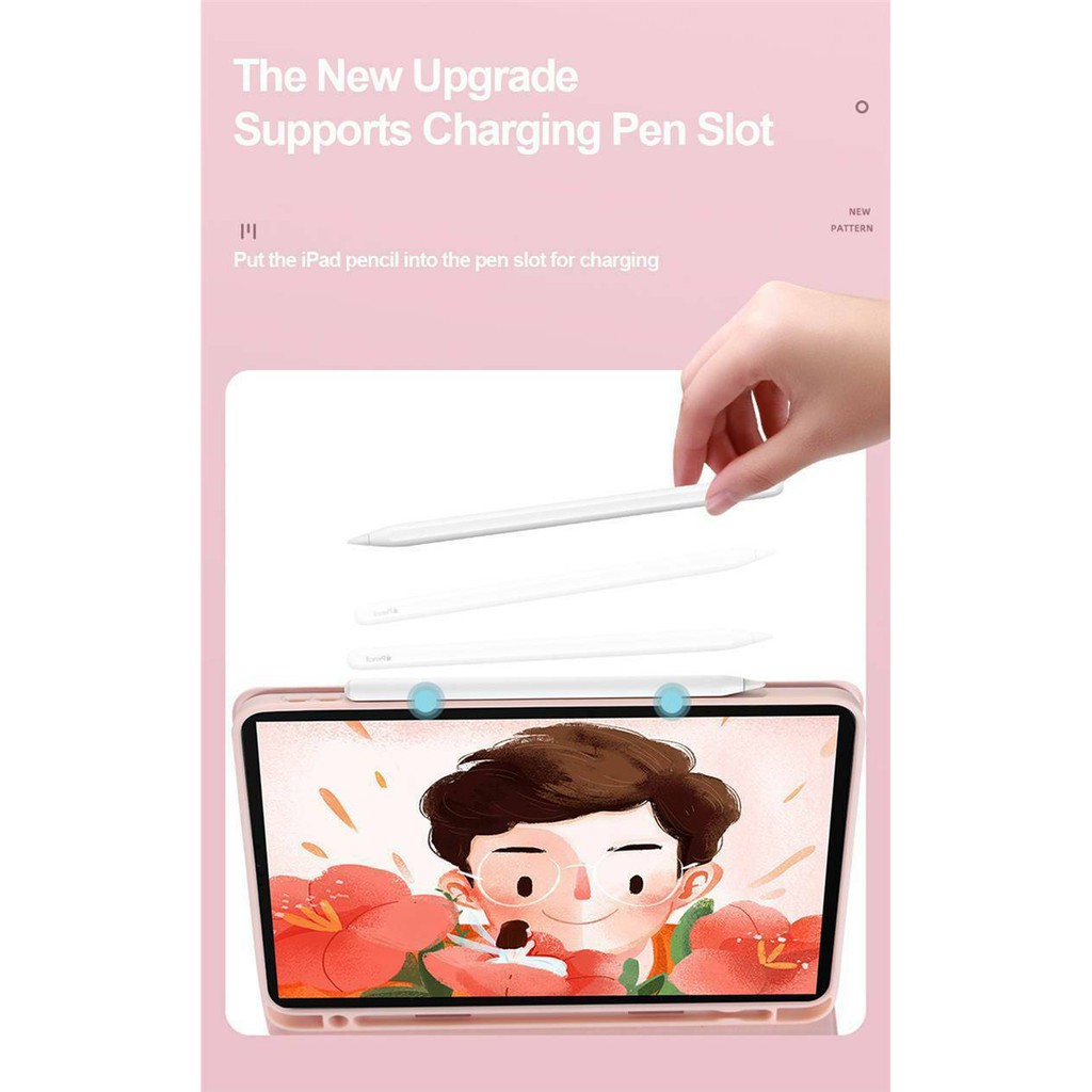 Bao da máy tính bảng chống sốc có giá đỡ & ngăn bút chì + bàn phím không dây cho iPad Pro 11 2020/2018 | BigBuy360 - bigbuy360.vn