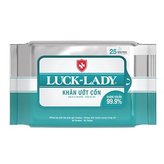 GIẤY ƯỚT/ KHĂN ƯỚT CỒN LUCK LADY GÓI 25 TỜ