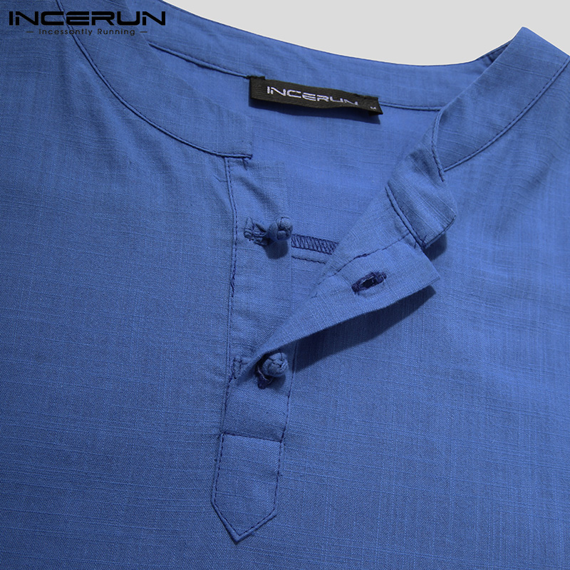 Áo sơ mi INCERUN kiểu Trung Quốc in hoa cho nam cổ điển tay lửng | BigBuy360 - bigbuy360.vn