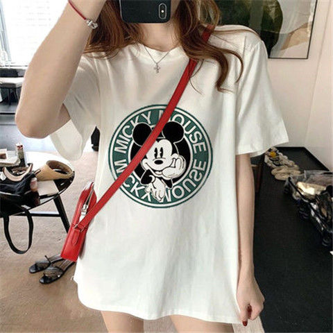 Áo Thun Tay Ngắn In Hình Chuột Mickey Phong Cách Hàn Quốc 39tn - 6 Kiểu Lựa Chọn Cho Nữ 288