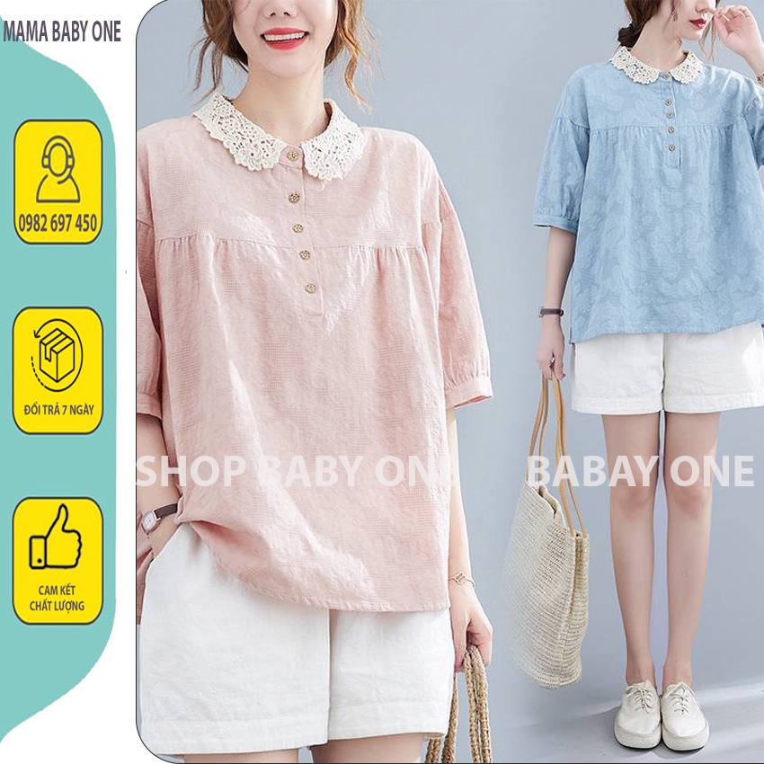 ÁO BẦU CÔNG SỞ FREE SIZE HÀNG THIẾT KẾ CỔ SƠ MI VIỀN REN - ÁO BẦU BABYDOLL ĐẸP, MẶC MÙA HÈ THU