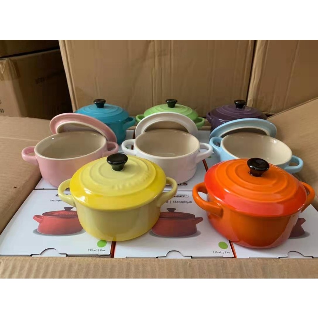 Nồi sứ mini Le Creuset 10cm dùng nướng bánh đựng kem caramen chưng yến các món khai vị decor trangtrí quán cafe nhà hàng