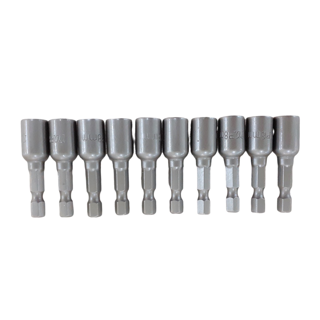[HCM] Đầu bắn tôn 8mm TOP tiêu chuẩn Germany, có nam châm, gồm 10 đầu bắn tôn