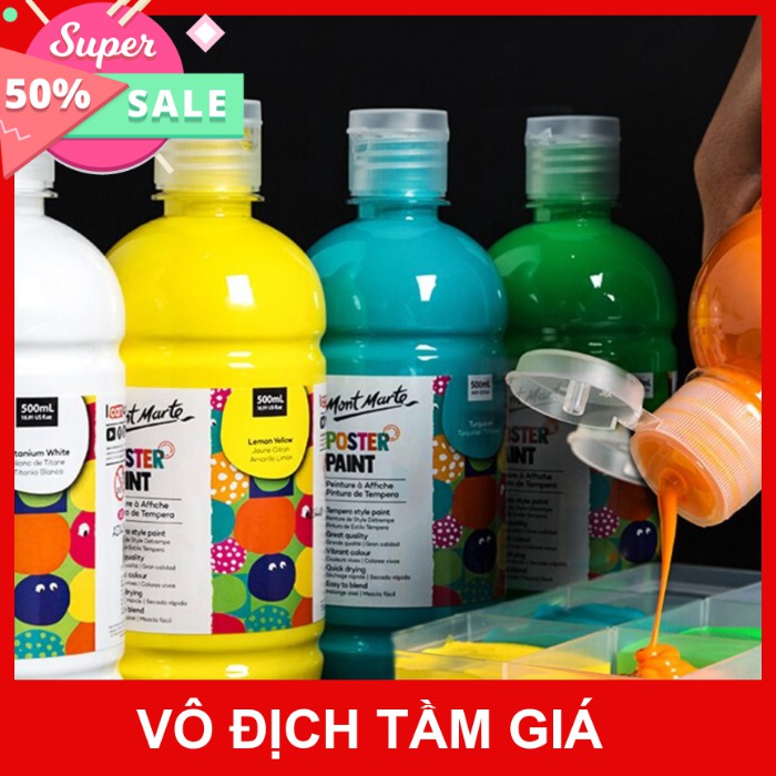 Màu Poster Paint Mont Marte 500ml (Chính Hãng) - Màu chuyên dụng cho người mới học vẽ