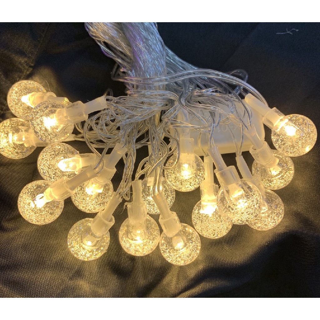 Dây Đèn Trang Trí 36 Bóng Tròn Sáng Vàng Dây 9m Dùng Trang Trí Noel, Quán Cafe, Tiệc, Lễ Tết ...