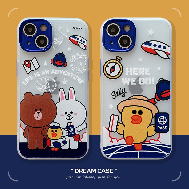 LINE FRIENDS Ốp Điện Thoại Dẻo Họa Tiết Gấu Nâu & Những Người Bạn Cho iPhone 13 Pro Max 12 11 Pro Max X XS Max XR 7 8 Plus