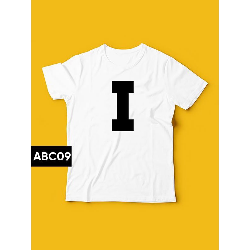 Áo thun nữ đẹp form rộng Hàn Quốc in bảng chữ cái chữ I ( Trắng )