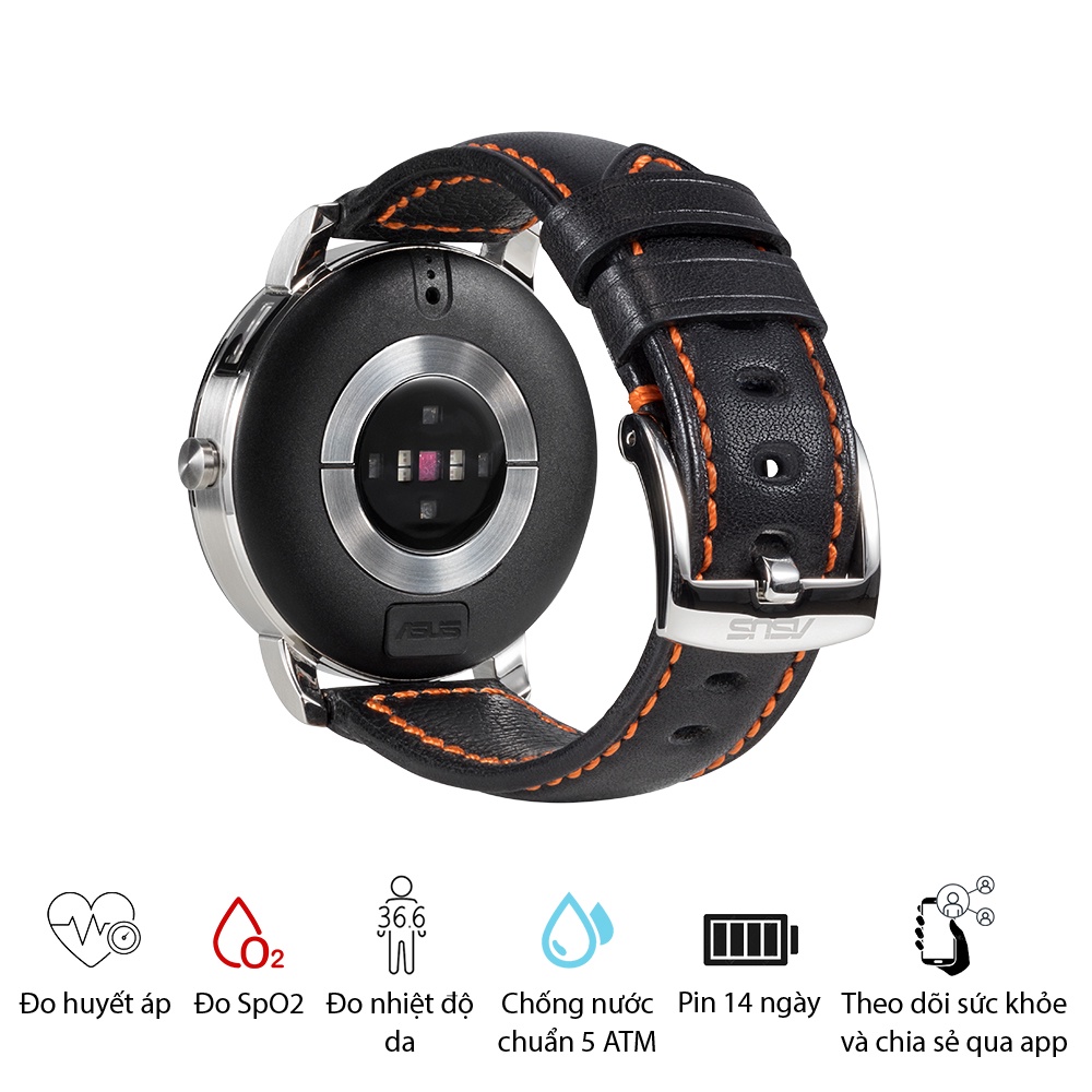 Đồng hồ chăm sóc sức khỏe  ASUS VivoWatch 5 HC-B05 Mặt kính 53.5mm  dây chỉ CAM
