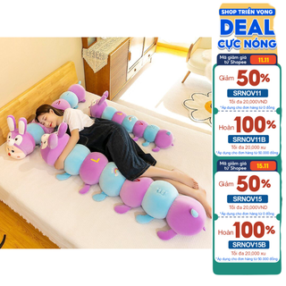 Gấu Bông hình con sâu, gối ôm động vật đáng yêu nhồi bông gòn cao cấp