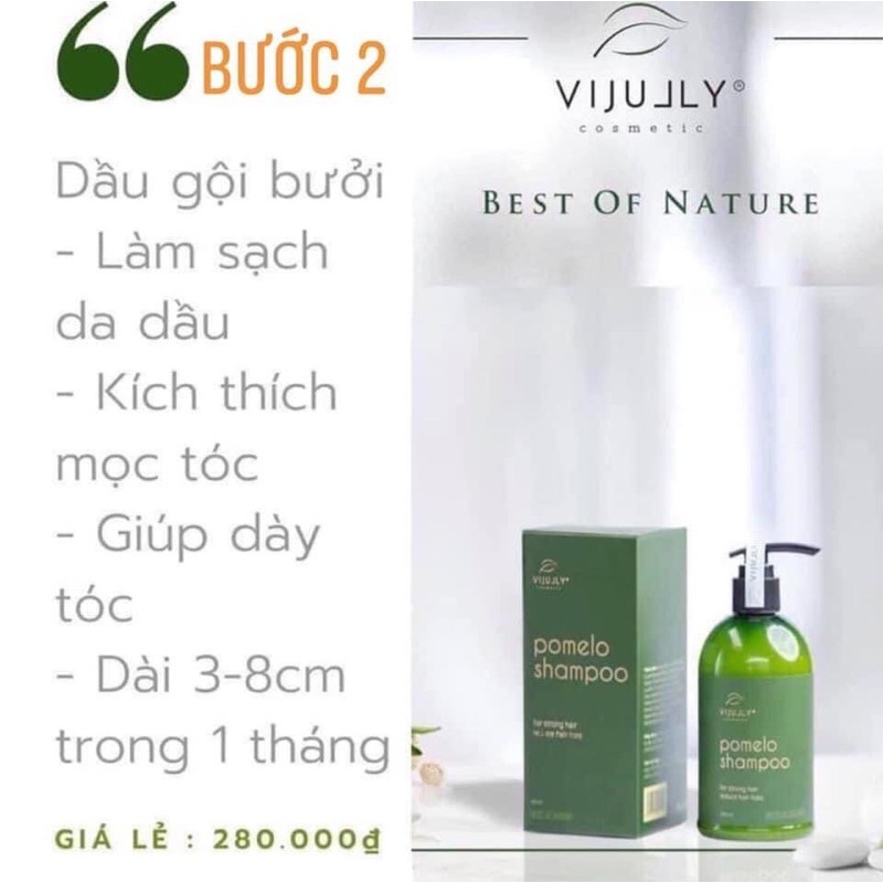 POMELO SHAMPOO - Dầu gội Bưởi ViJully 🎁cột tóc srunchies