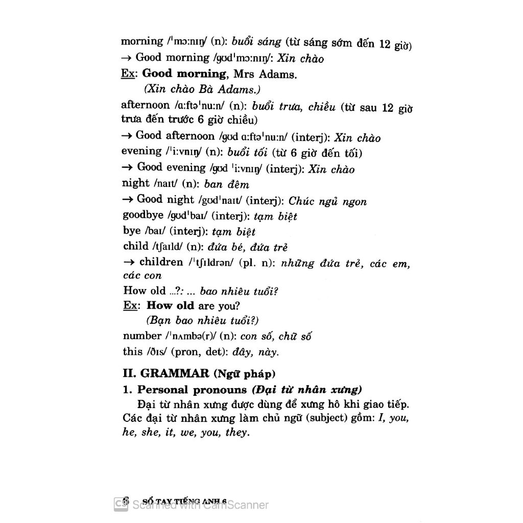 Sách - Sổ Tay Tiếng Anh - Lớp 6