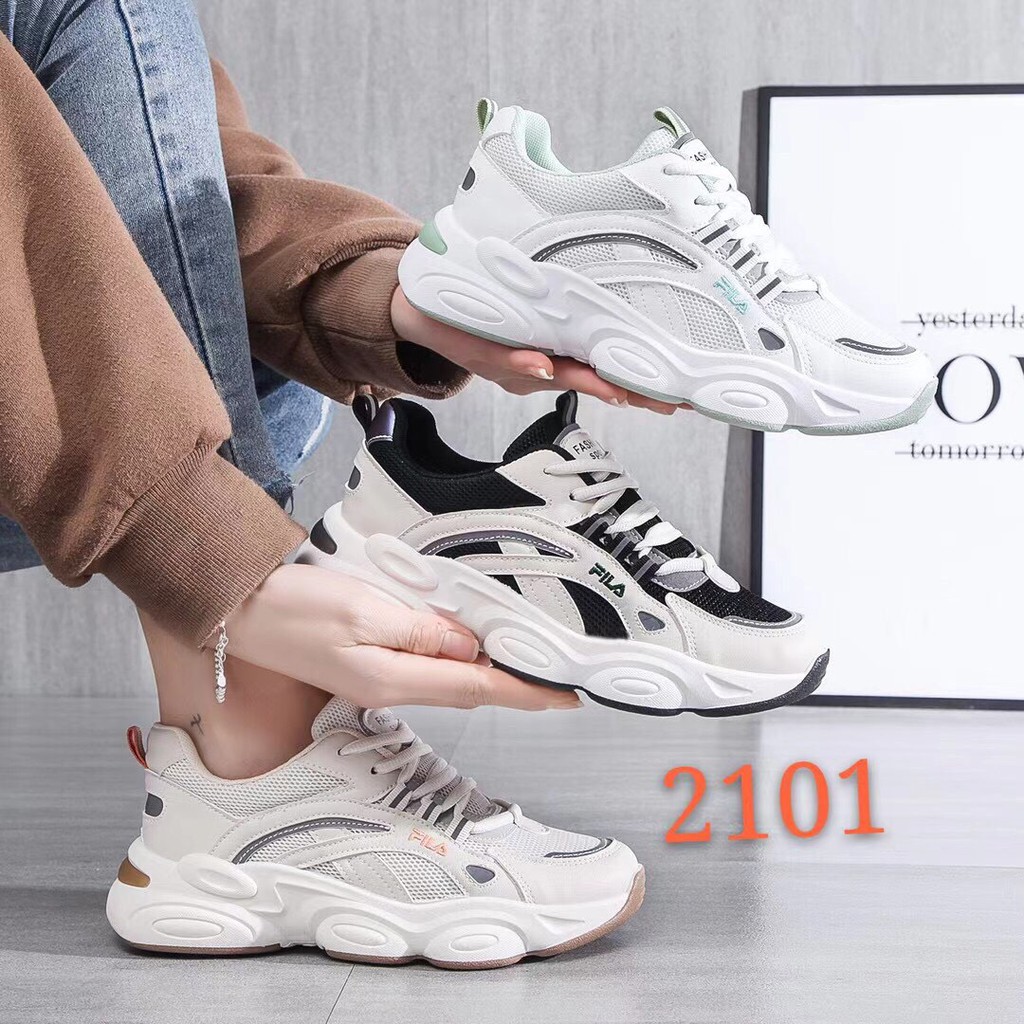 Giày Thể Thao Nữ, Giày Thể Dục Đế Gồ 3P Kèm Hộp Cao Cấp