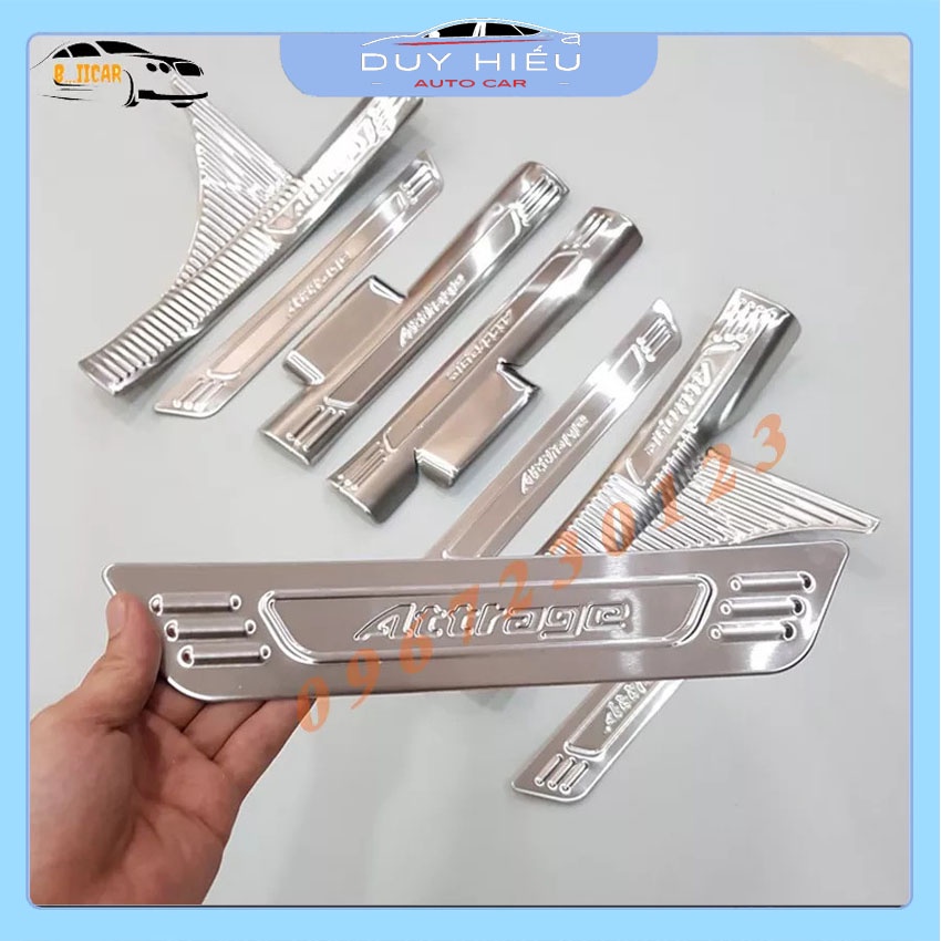 Ốp bậc cửa MItsubishi Attrage 2016-2021 bộ đủ 8 món full xe