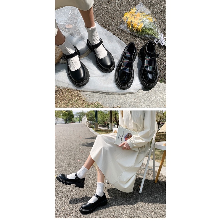 Chic Retro Style Mary Zhenshire Women's Spring 2021 New Versions Of The Japanese Thick Bottom Single Shoes Yinglan Wind