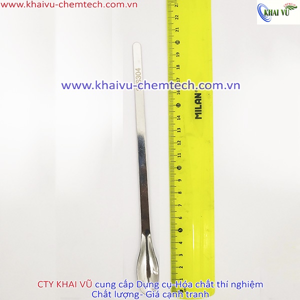 Muỗng lấy hóa chất Inox 304 không gỉ đầu TRÒN, đầu THON DẸT, VUÔNG DẸT