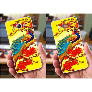 Ốp lưng Samsung E7 (dẻo viền trắng trong) - Hình Chim Công, Cá Chép, Cò