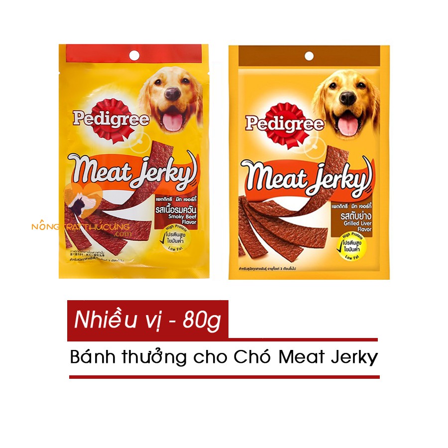 [Mã 159FMCGSALE giảm 8% đơn 500K] Bánh snack- Bánh Thưởng Cho Chó Pedigree Meat Jerky 80g- 2 Vị